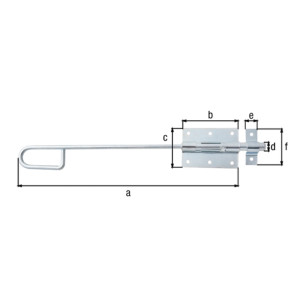 CERROJO BAYONETA 400MM GALVANIZADO