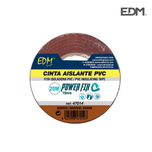 CINTA AISLANTE 20m x19mm MARRON EDM CALIDAD  SUPRA  10u/granel