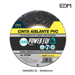 CINTA AISLANTE XL   30m x 80 mm NEGRA