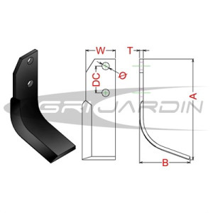 CUCHILLA ROTOVATOR CARRARO, BERTOLINI