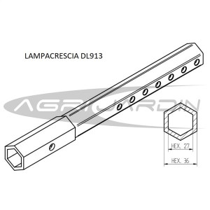 JUEGO DE EJES DESPLAZABLES PARA MOTOCULTOR STANDART HEXAGONAL 27MM