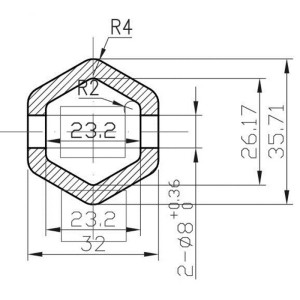 JUEGO DE FRESAS MOTOAZADA TRANSMISION HEXAGONAL 23MM Ø290MM