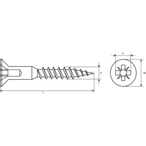 TORNILLO PARA AGLOMERADO 5X50