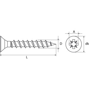 TORNILLO PARA MUEBLES 3X20