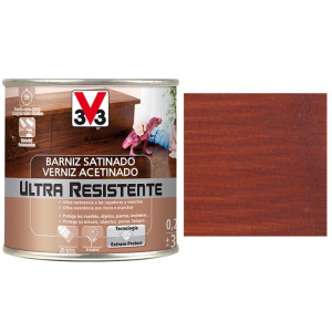 BARNIZ AL AGUA PARA MADERA 0,75L CAOBA SATINADO