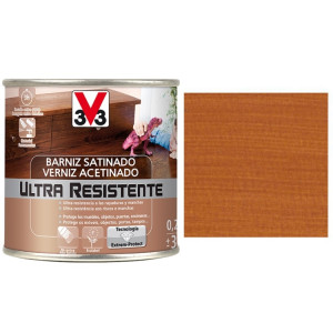 BARNIZ AL AGUA PARA MADERA 0,25L CEREZO SATINADO