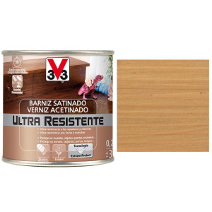 BARNIZ AL AGUA PARA MADERA 0,25L ROBLE CLARO SATINADO