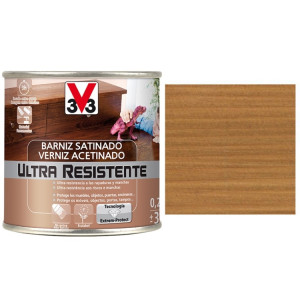 BARNIZ AL AGUA PARA MADERA 0,75L ROBLE OSCURO SATINADO