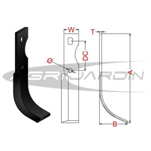 CUCHILLA MOTOCULTOR AGRIA, BENASSI, GOLDONI, MOVICAM, BARBIERI, BRUMITAL LAMPACRESCIA, SEP, TRUSS