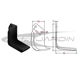 CUCHILLA ROTOVATOR AGRATOR, AGRIC, BELAFER, HOWARD, BREVIGLIERI, ENGUIX, MILA