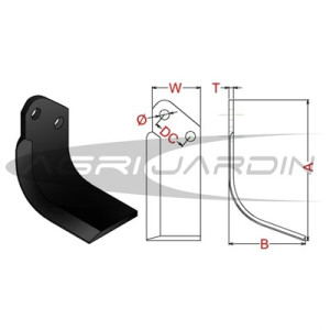 CUCHILLA ROTOVATOR AGRIA/PASQUALI/ LANDER/JSC