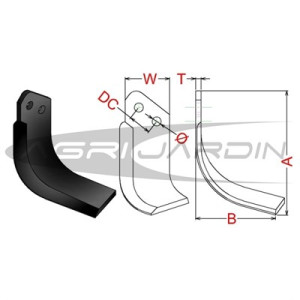 CUCHILLA ROTOVATOR AGRIA, BERTOLINI, FERRARI, SEP, ALFA