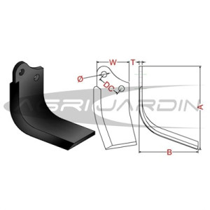 CUCHILLA ROTOVATOR MASCHIO, FALC, FORIGO, JSC