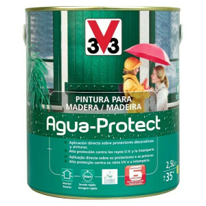 PINTURA PROTECTORA PARA LA MADERA AGUA PROTECT 0,5L BLANCO CREMA SATINADO