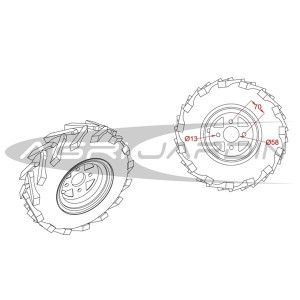 JUEGO DE RUEDAS NEUMATICAS 6,5/80-12 PARA MOTOCULTOR