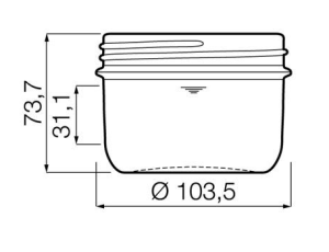 TARRO DE CRISTAL PARA CONSERVA 350GR.