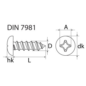 TORNILLO INOXIDABLE CABEZA REDONDA 4,2X22